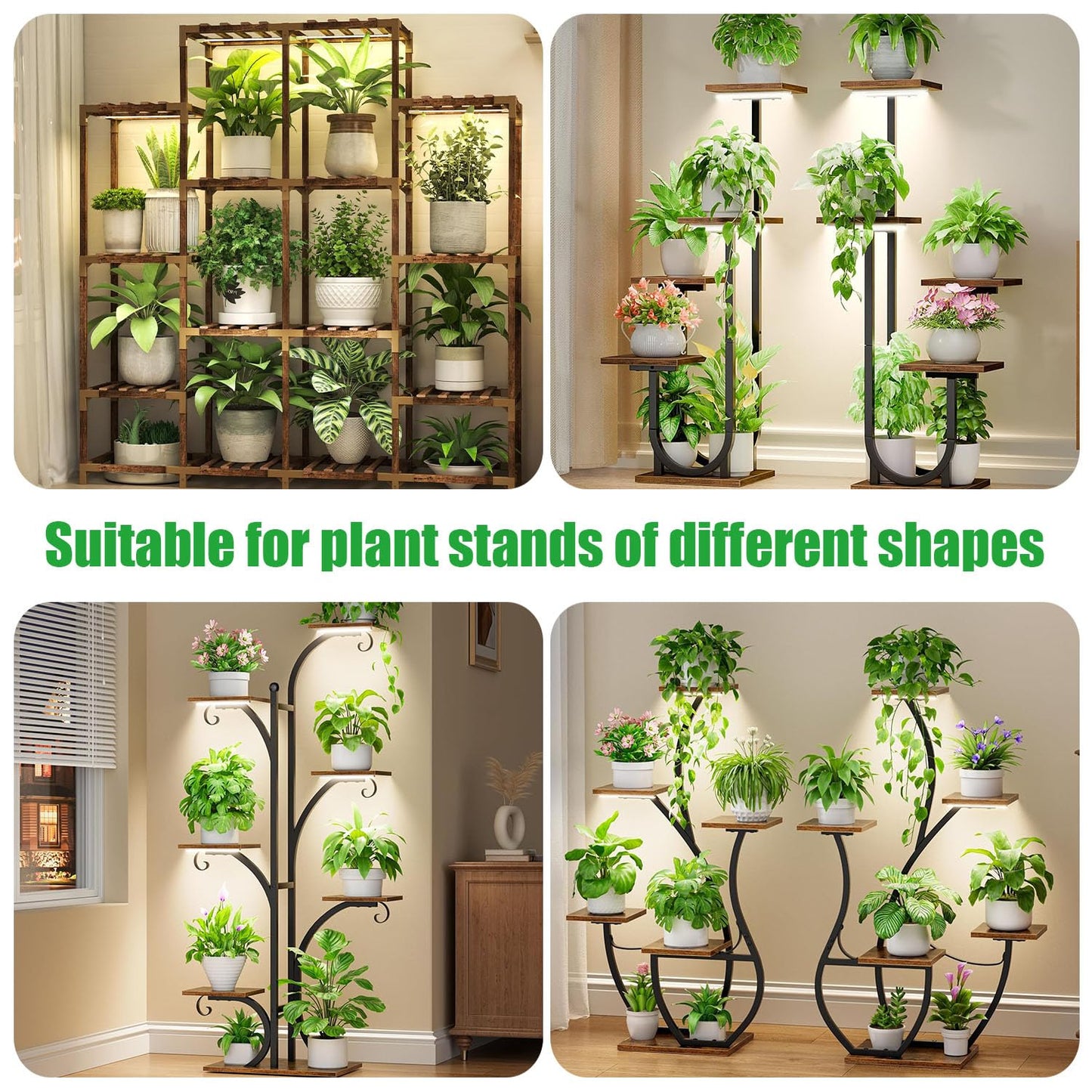 2 Head 13 Inches LED Grow Light Strips, Grow Lights for Indoor Plants Full Spectrum 3500K, 96 LEDs Plant Light with Auto On/Off and 3/9/12H Timer, 10 Dimmable Levels for Seedling Succulent