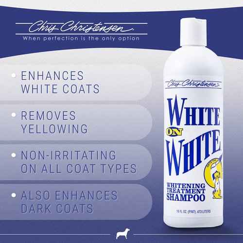 Chris Christensen Shampoo & Conditioner 16 oz Bundle - White on White Shampoo + Ice on Ice Detangling Conditioner + Ice on Ice Detangling/Finishing Spray, Groom Like a Professional, Made in USA