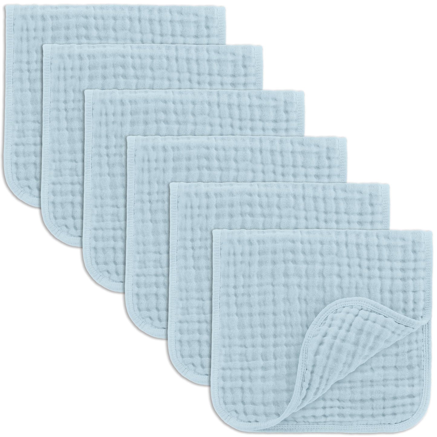Comfy Cubs Muslin Burp Cloths 20" x 10", Pack of 10 - Large, 6-Layer, Ultra Absorbent 100% Cotton for Baby Drool and Messes - Soft, Safe & Gentle Baby Burp Cloths for Boys & Girls - Multi