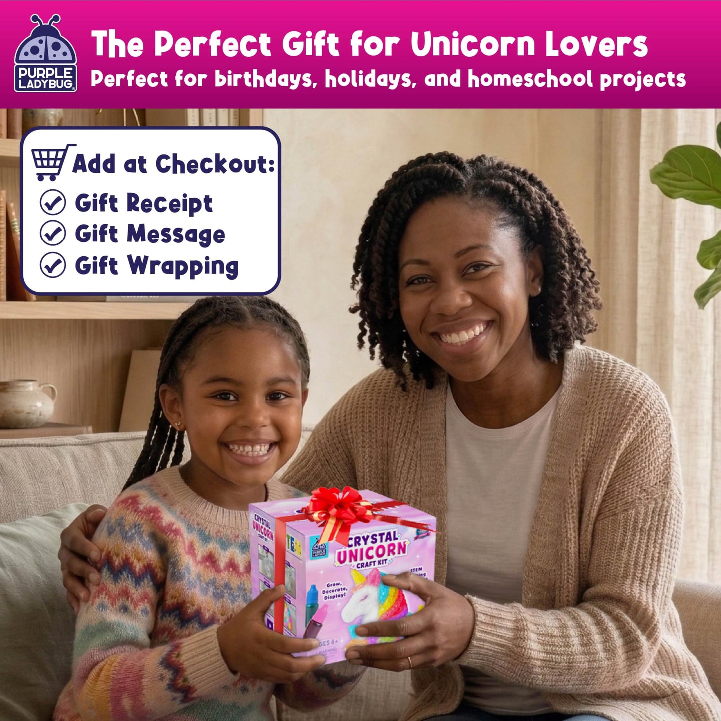 Crystal Growing Kit-Birthday Gifts for Kids Ages 8 9 10 11 12, Crystal Making Experiment for Girls, Grow Your Own Unicorn Crystal, STEM Kit for Girls, Fun Summer Vacation Science Activity for Kids