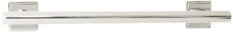 24-inch Coronado Designer Straight Bathroom Shower Grab Bar with Decorative Square Flanges, Polished