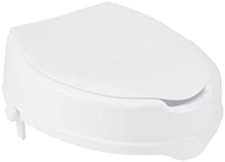 Drive Medical Raised Toilet Seat with Lock and Lid, Standard Seat, 4"