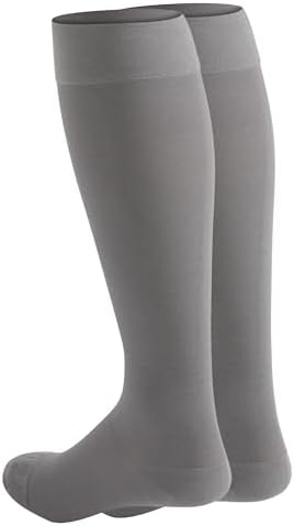 NuVein Medical Compression Stockings, 20-30 mmHg Support for Women & Men, Knee Length, Closed Toe, Gray, X-Large