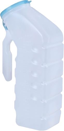 Vakly Male Urinal with Glow in The Dark Spill Proof Cover [32oz -1000ml ] Portable Pee/Urine Container Bottles for Men Used for Car, Hospitals, Incontinence, Emergency and Travel (12)
