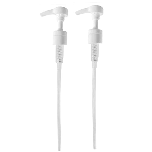 2-Pack Liter 33.8 oz Shampoo Conditioner Pump Dispenser | Fits Most Salon Brand Liter Size Bottles with a 1-inch Wide Opening | Not Compatible with Joico or Amika Bottles | White | by Geti Beauty