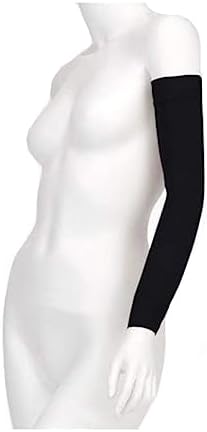 Juzo Soft 2001 20-30mmhg Max Armsleeve with Silicone Top Band for Women,Black,2 (II) MAX Long