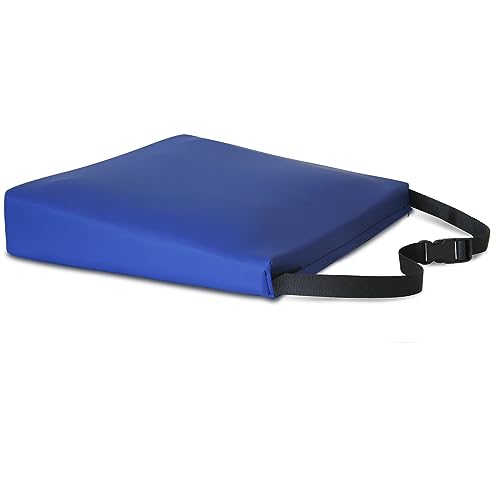 NYOrtho Wheelchair Wedge Seat Cushion - Wedge-Shaped Cushion for Wheelchairs, Office Chairs, Car Seats, and More - Firm Foam Wedge with Quick Release Straps and Nonslip Bottom