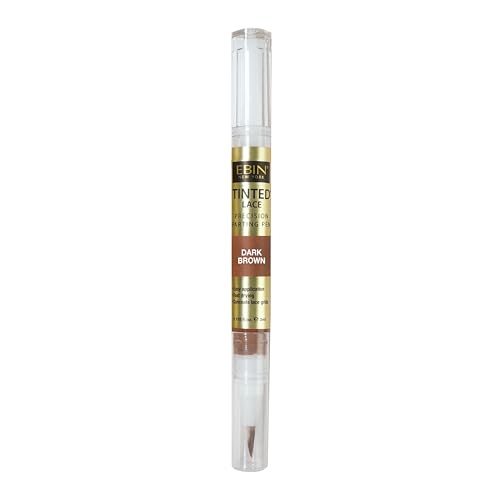 Tinted Lace Precison Parting Pen Dark Brown 0.105oz -Wig Lace Tint with Brush Applicatior, Easy to use, Long Lasting Formula, Blends Natural, Seamless Finish