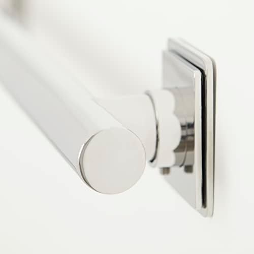 36-inch Coronado Designer Straight Bathroom Shower Grab Bar with Decorative Square Flanges, Polished