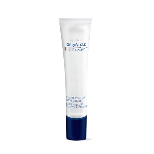 GEROVITAL CLASSIC Anti-wrinkle around Eyes and Lips Lifting Cream with Hyaluronic Acid, Vitamin E and Juvinity¢â for Dark Circles, Fine Lines & Wrinkles, 15 ml