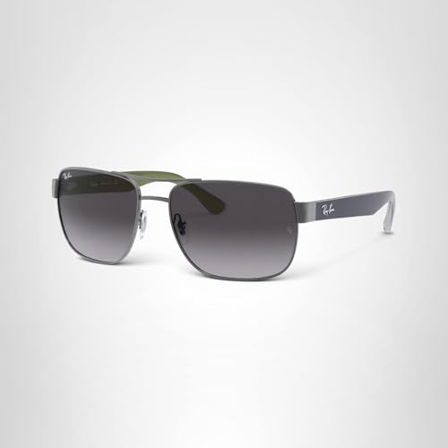 Ray-Ban Mens RB3530 Square Sunglasses, Gunmetal/Light Grey Gradient Dark Grey, 58 mm