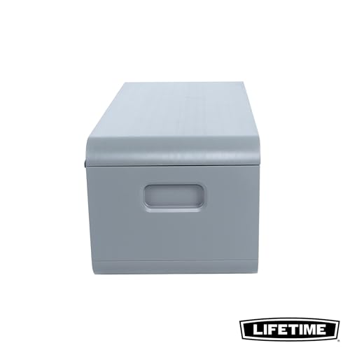 LIFETIME 136‑Gallon Modern Deck Box, Outdoor Storage Container, Weather‑Resistant, UV‑Protected, Lockable Lid