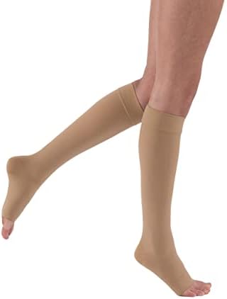 JOBST Relief 30-40 mmHg Compression Stockings, Knee High, Open Toe, Large Petite, Beige
