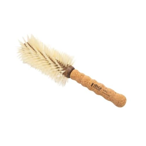 Ibiza Hair Round Boar Bristle Brush (B Series) | Blonde Bristles with Cork Handle | Ideal for Color Treated & Fine Hair | Adds Texture & Shine