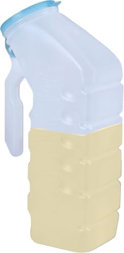 Vakly Male Urinal with Glow in The Dark Spill Proof Cover [32oz -1000ml ] Portable Pee/Urine Container Bottles for Men Used for Car, Hospitals, Incontinence, Emergency and Travel (12)