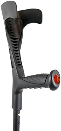 PEPE Mobility - Folding Crutches for Travel (x2 Unit, Open Cuff), Aluminum Adjustable, Black