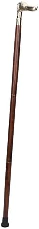 Ajuny Wooden Walking Stick for Men Women Seniors Lightweight Detachable Handmade Cane with Decorative Brass Handle Unique Gift for Adults