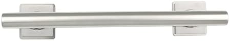 18-inch Coronado Designer Straight Bathroom Shower Grab Bar with Decorative Square Flanges, Satin