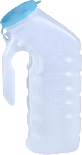 Vakly Male Urinal with Glow in The Dark Spill Proof Cover [32oz -1000ml ] Portable Pee/Urine Container Bottles for Men Used for Car, Hospitals, Incontinence, Emergency and Travel (12)