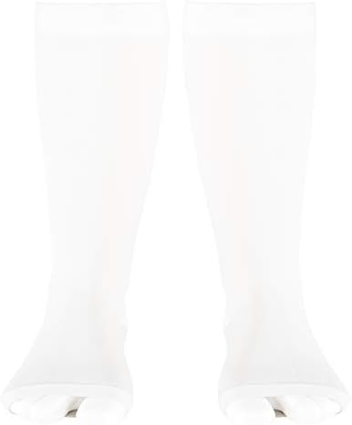 NuVein Medical Compression Stockings, 30-40 mmHg Support, Women & Men Knee Length, Open Toe, White, Large