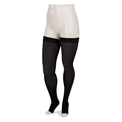JUZO 20-30 mmHg, Basic, Thigh, OT, Silicone, Black, Size: V (4411AGSB10-V)