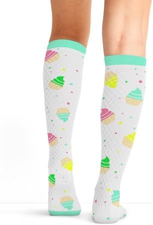 Cherokee Women's 10-15mmHg Compression Socks – Fun Print Knee Highs with Light Support, Soft Feel - PRINTSUPPORT