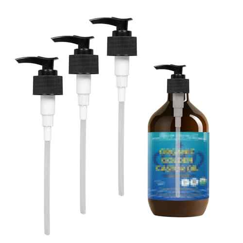 Dispenser Pump Compatible with Queen of The Thrones Castor Oil &Heritage Store and RejuveNaturals Castor Oil,Mess Free,3 Pack Pump for 16oz Castor Oil Bottle£¨Oil not Included£©