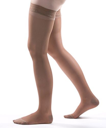 Allegro 15-20 mmHg Essential 4 Sheer Compression Hose - Comfortable, Thigh High, Closed Toe Support Stockings for Women