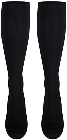 NuVein Medical Compression Stockings, 20-30 mmHg Support for Women & Men, Knee Length, Closed Toe, Black, Large