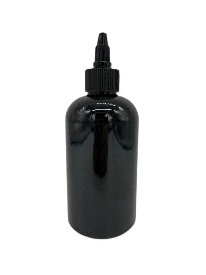 Natural Farms 8 oz Black Boston Plastic Bottles -12 Pack Empty Bottle Refillable - BPA Free - Essential Oils - Aromatherapy | Black Twist Top Cap - Made in the USA