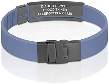 Divoti Custom Engraved Medical Alert ID Bracelet – Dual-Sided Laser Etching, Silicone Wristband, Stainless Steel Security Clasp – Adjustable & Trim-to-Fit – Emergency Medical Info Band for Men & Women