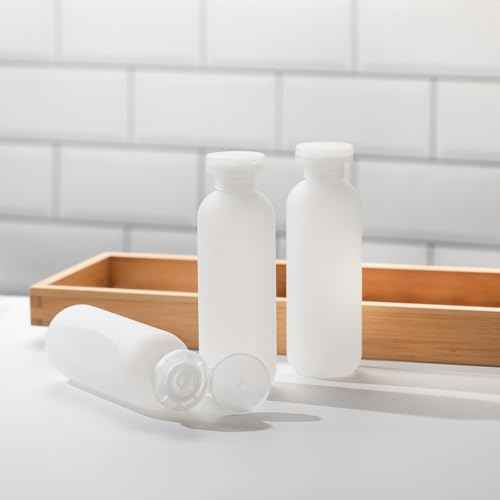 6.7oz Travel Shampoo Bottle, Empty Plastic Squeeze Bottles with Flip Cap, 4PCS Lotion Container for Toiletries (200ml,Clear)