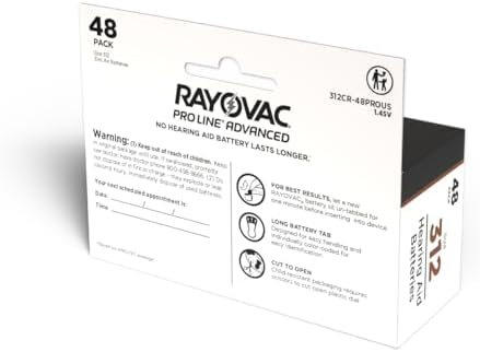 Rayovac Proline Mercury-Free Hearing Aid Batteries Size 312 (48)
