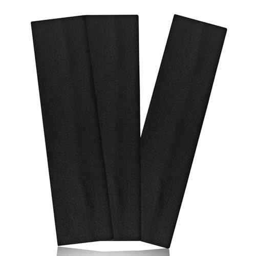 Black Headbands for Women Non Slip Head Bands for Women's Hair Elastic Womens Headbands Soft Cotton Cloth Fashion headband for Daily Workout Sports Running Yoga