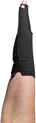 OTC Resting Splint Glove, 5 Finger Semi-Rigid Splints, Open Tips, Black, Left Hand, Medium