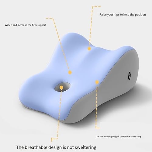 Couples Butt Cushion Pillow for Intimacy, Low-Profile Ergonomic Memory Foam Pillow for Bed, Home Pillows for Sitting and Lying, Recovers After Impact, Provides Intimacy Support (Pink-Large)