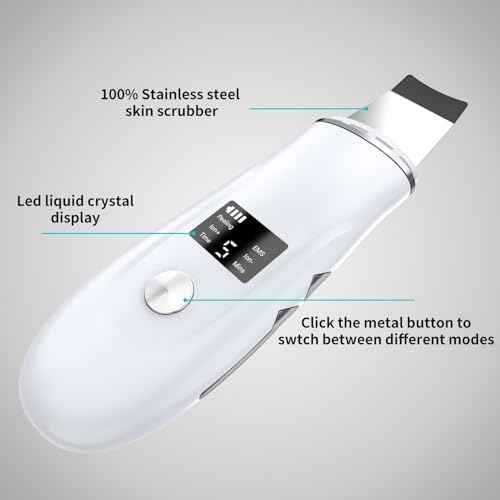 Face Scrubber Skin Spatula - Blackhead Remover Deep Cleansing Tool for Pore Extraction, 4-in-1 Fast Charging Dock Blackhead Remover Face Spatula for Facial Skincare Women Gift (White)