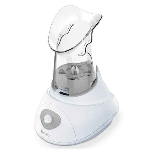 Beurer SI30 Steam Inhaler for Sinus Congestion & Allergies, Drug-Free, Quick 3-5 Minute Setup, Ultra-Quiet, Face Steamer with Variable Steam Control, Universal Mask
