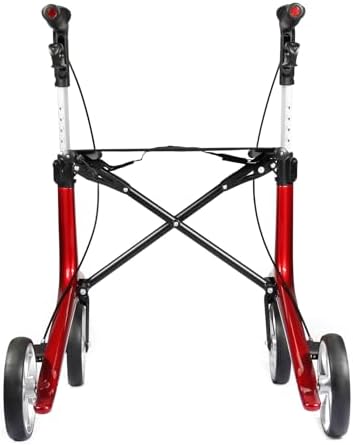 Carbon Ultralight Rollator Walker for Seniors with 2 Organizer Bags, Comes Fully Assembled, Only 13lbs Lightweight Foldable 4 Wheel Walker with Seat and Brakes, 330 lbs Capacity Rolling Walker