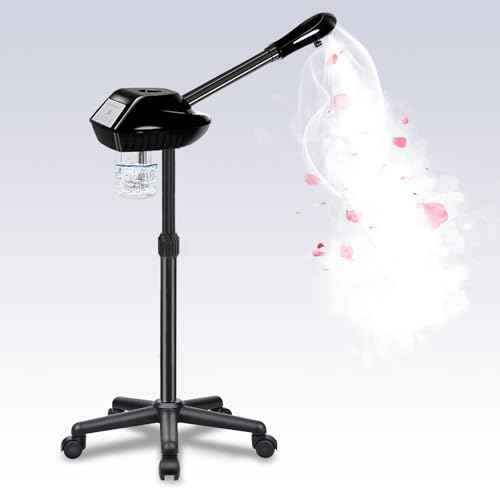 Professional Face Steamer on Wheels,Ozone Face Steamer for Deep Facial Cleansing