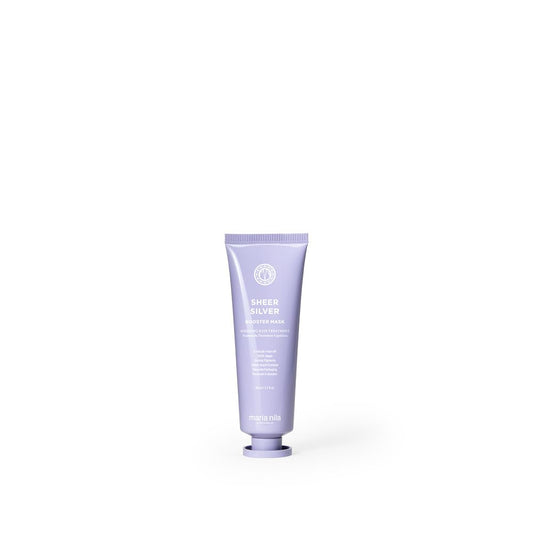 Maria Nila Sheer Silver, Silver/Purple Booster Mask, Neutralizes Brassy Yellow/Golden Shades in Blonde, White & Grey Hairs, Violet Pigments Gives Cool Tone, 1.7 Fl Oz