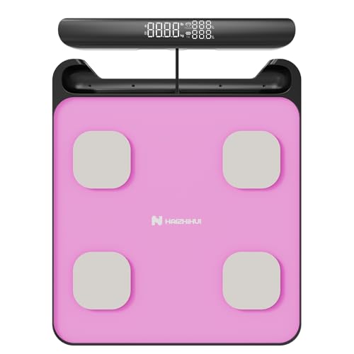 Fitdays Smart Body Fat Scale | Advanced 8-Electrode Technology for BMI/20+ Body Metrics | Full-Color LED & High Precision | Bathroom Weight Scale for Fitness/Weight Loss (FG2202WB+ER307PINK)