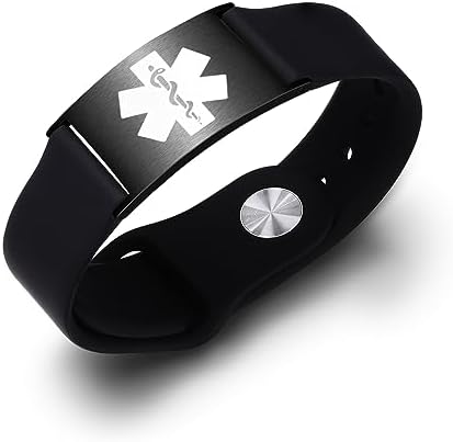 Personalized Sport Medical Alert Bracelets for Women Men - Custom Medical ID Bracelets with Free Engraving - Hook and Loop/Elastic/Stainless Steel/Silicone Watch Wristband Emergency Bracelet