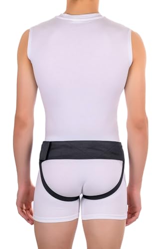 Hernia Gear Double Inguinal Hernia Groin Belt Black (XL 44-48)