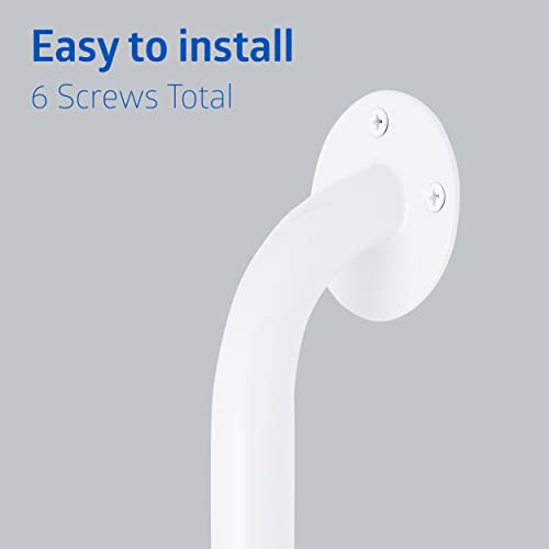 Medline White 16” Grab Bar for Shower & Bathtub, Independence Aid & Ease of Movement — For Elderly, Handicapped or Seniors, 300 lb. Capacity, 1 Bar