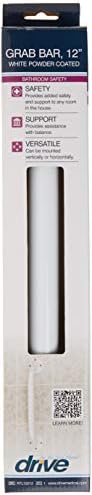 Drive Medical White Powder-Coated Grab Bar with Chloraseptic Cherry Sore Throat Lozenges 18 Count