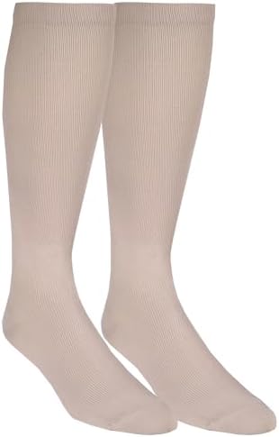 Truform Women's 15-20 mmHg Medical Compression Socks, Moderate Support Soft Stretch Comfort Microfiber, Knee High, Closed Toe, Tan, Large