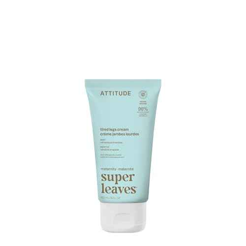ATTITUDE Pregnancy Tired Legs Cream, EWG Verified, Dermatologically Tested, Plant and Mineral-Based, Vegan Maternity Products, Soothing and Refreshing Mint, 5 Fl Oz