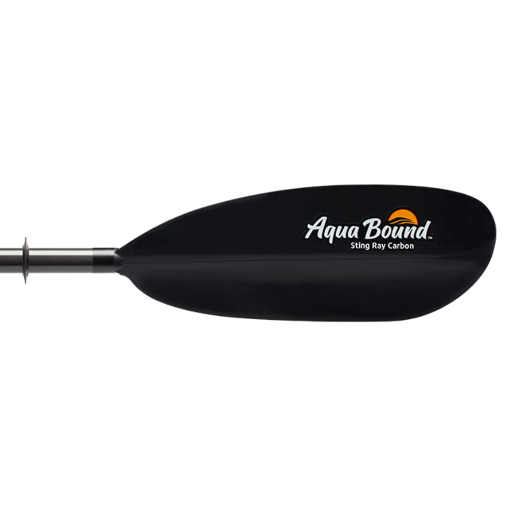 AQUA BOUND Sting Ray Carbon 2-Piece Kayak Paddle with Posi-Lok™ Ferrule, Carbon Shaft, Reinforced Nylon Dihedral Blades for Flatwater Touring and Kayak Fishing (240 cm)