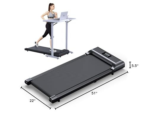 Sienfix Walking Pad，Under Desk Treadmill 2 in 1 Treadmills，Portable Walking Treadmill 2.5HP, 320lbs Max Weight Remote Control LED Display,Installation-Free Jogging Machine for Home/Office
